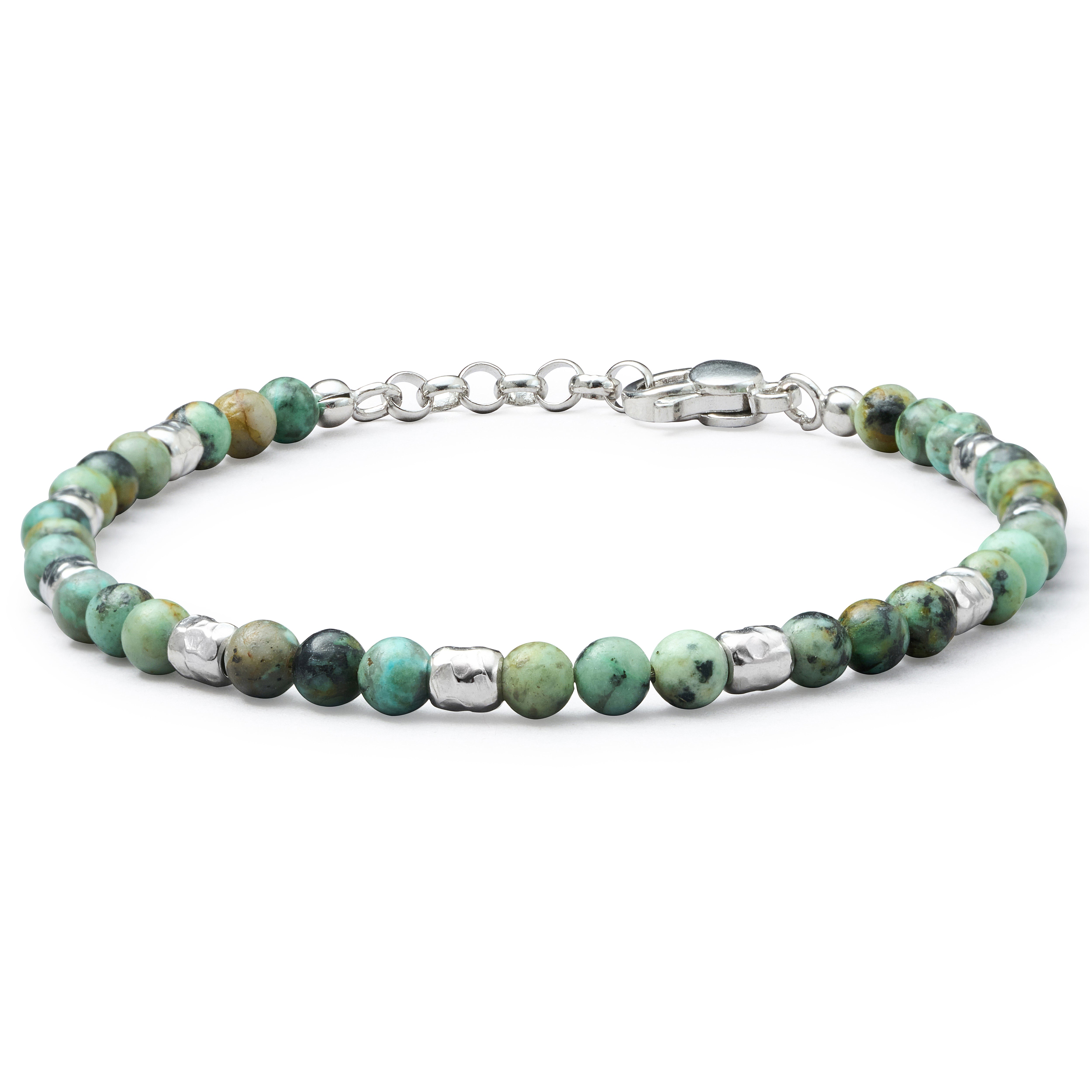 African Turquoise Sterling Silver Nugget Bracelet | Brunati Como®