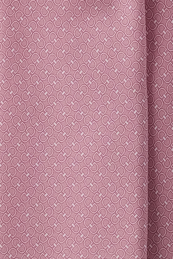 3-Fold Horsebit Printed Silk Tie - Rose - Brunati Como