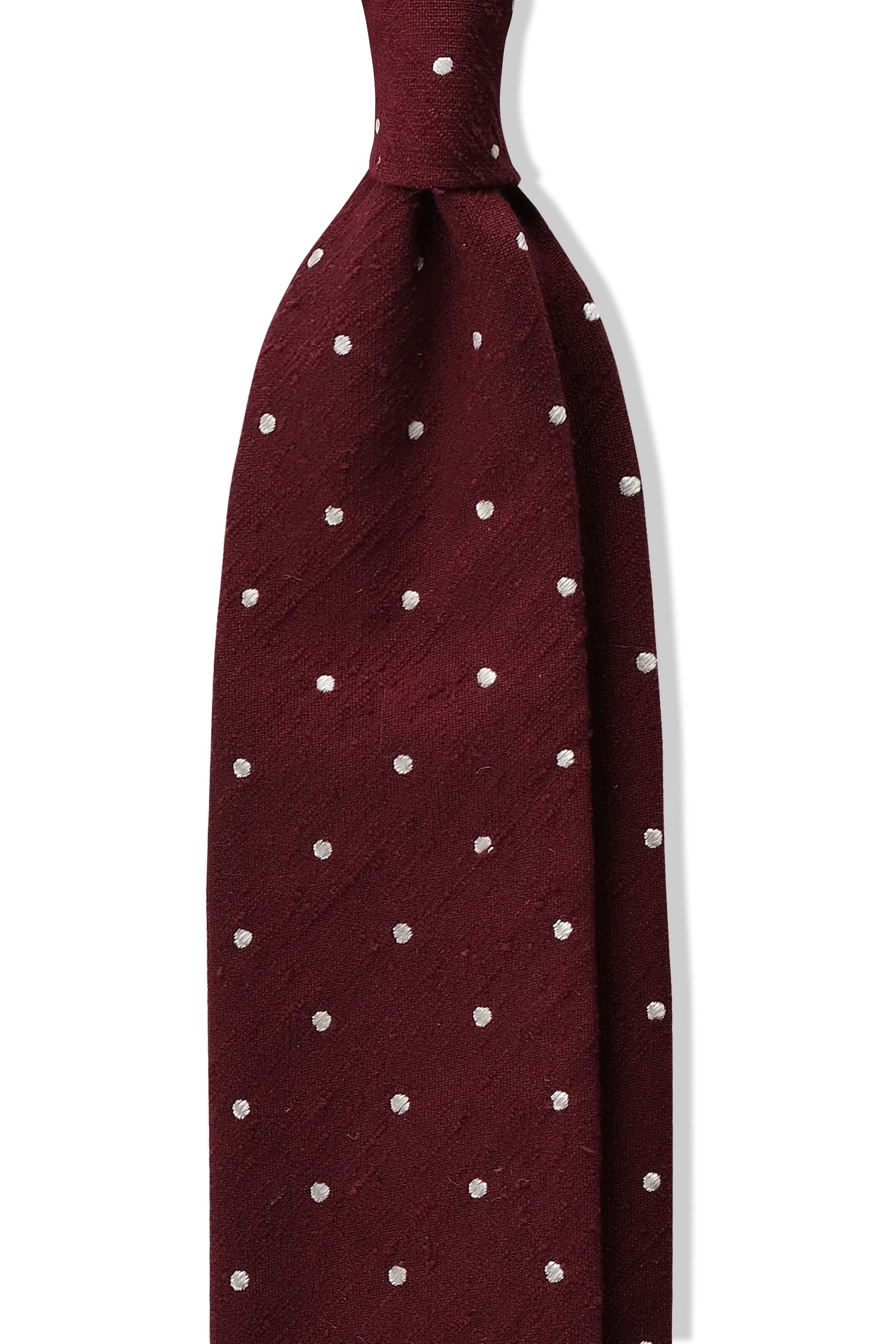 burgundy polka dot tie