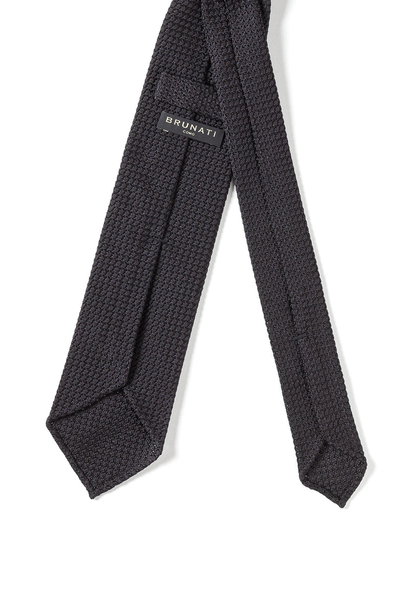 Silk Grenadine Garza Grossa Tie in Black