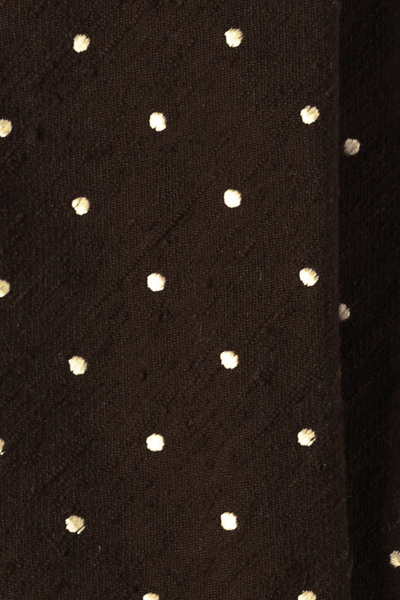 3-Fold Polka Dot Shantung Silk Tie – Brown - Brunati Como