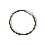Braided Leather Silver Bracelet - Forest - Brunati Como®