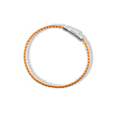 Braided Organic Cotton Silver Bracelet - Orange / Off White - Brunati Como®
