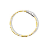 Braided Organic Cotton Silver Bracelet - Yellow / Off White - Brunati Como®