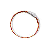 Stitched Fiber Silver Bracelet - Burgundy / Yellow - Brunati Como®
