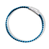 Stitched Fiber Silver Bracelet - Dark Navy / Blue - Brunati Como®