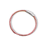 Stitched Fiber Silver Bracelet - Red / Light Beige - Brunati Como®