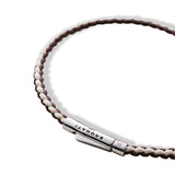 Braided Organic Cotton Silver Bracelet - Brown / Off White - Brunati Como®