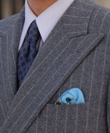 3-Fold Floral Chains Printed Silk Tie - Navy/Off-White - Brunati Como®