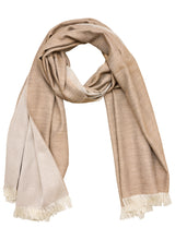 Double-faced Natural Cashmere Scarf - Cream/Light Beige - Brunati Como®