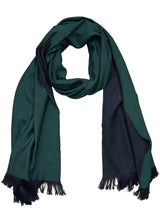 Double-faced Natural Cashmere Scarf - Forest Green/Navy - Brunati Como®