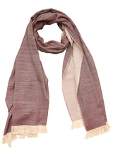 Double-faced Natural Cashmere Scarf - Light Burgundy/Cream - Brunati Como®