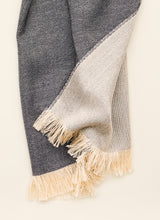 Double-faced Natural Cashmere Scarf - Navy/Beige - Brunati Como®