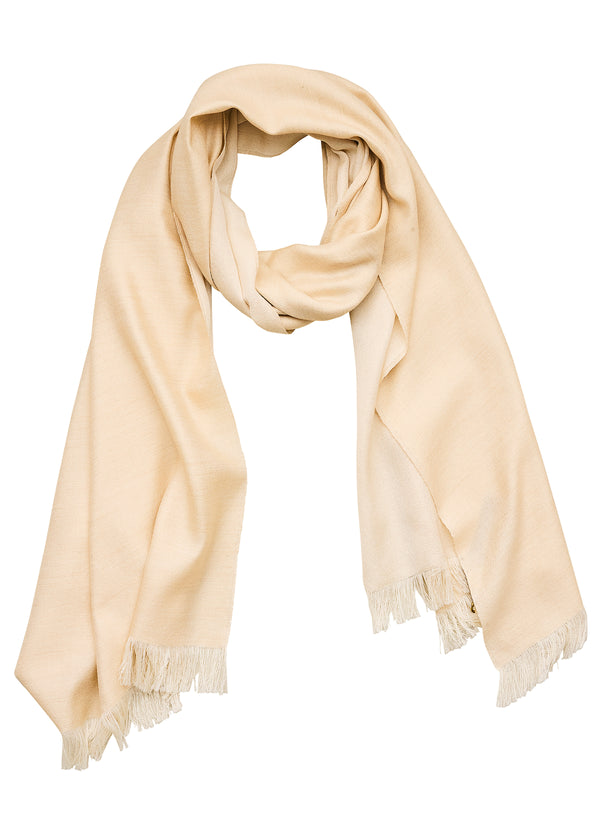 Double-faced Natural Cashmere Scarf - Light Beige/Beige - Brunati Como®