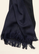 Double-faced Natural Cashmere Scarf - Black/Navy - Brunati Como®