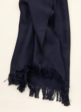 Double-faced Natural Cashmere Scarf - Navy - Brunati Como®