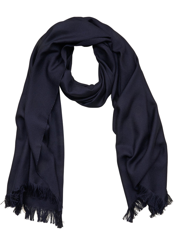 Double-faced Natural Cashmere Scarf - Navy - Brunati Como®