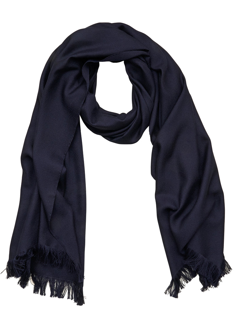Double-faced Natural Cashmere Scarf - Navy - Brunati Como®