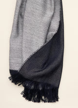 Double-faced Natural Cashmere Scarf - Light Grey/Navy - Brunati Como®