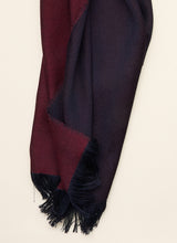 Double-faced Natural Cashmere Scarf - Burgundy/Navy - Brunati Como®