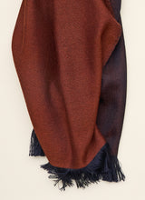 Double-faced Natural Cashmere Scarf - Copper/Navy - Brunati Como®