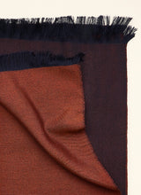 Double-faced Natural Cashmere Scarf - Copper/Navy - Brunati Como®