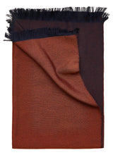 Double-faced Natural Cashmere Scarf - Copper/Navy - Brunati Como®