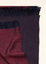 Double-faced Natural Cashmere Scarf - Burgundy/Navy - Brunati Como®
