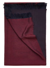 Double-faced Natural Cashmere Scarf - Burgundy/Navy - Brunati Como®