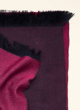 Double-faced Natural Cashmere Scarf - Magenta/Navy - Brunati Como®