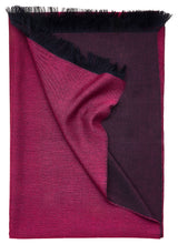 Double-faced Natural Cashmere Scarf - Magenta/Navy - Brunati Como®