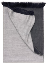Double-faced Natural Cashmere Scarf - Light Grey/Navy - Brunati Como®