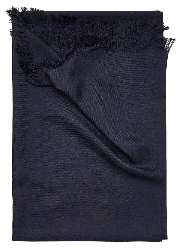 Double-faced Natural Cashmere Scarf - Navy - Brunati Como®
