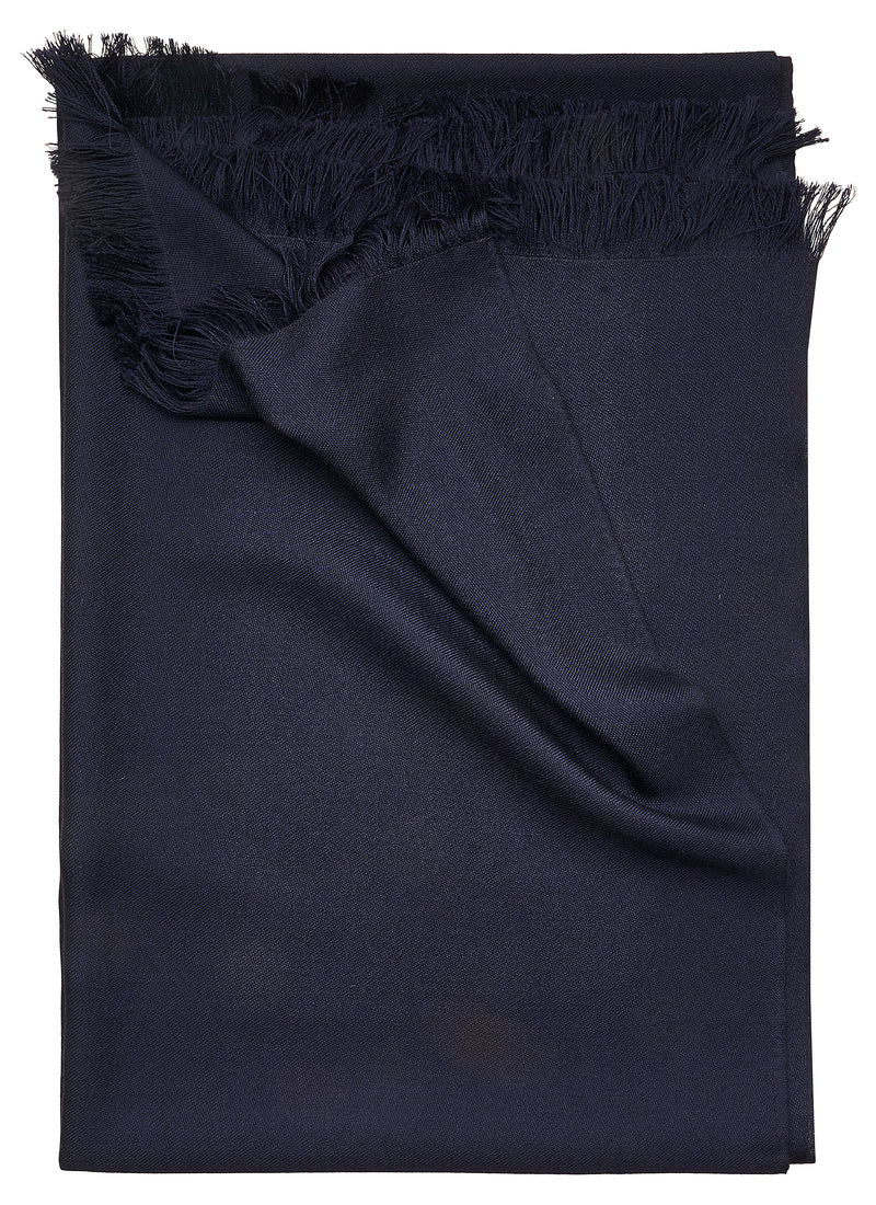 Double-faced Natural Cashmere Scarf - Navy - Brunati Como®