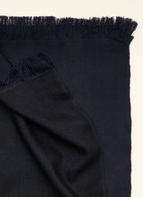 Double-faced Natural Cashmere Scarf - Black/Navy - Brunati Como®
