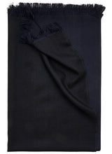 Double-faced Natural Cashmere Scarf - Black/Navy - Brunati Como®