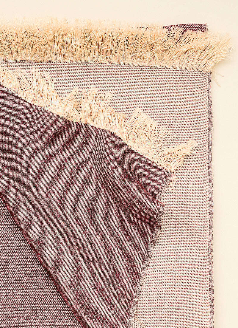 Double-faced Natural Cashmere Scarf - Light Burgundy/Cream - Brunati Como®