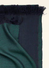 Double-faced Natural Cashmere Scarf - Forest Green/Navy - Brunati Como®