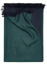 Double-faced Natural Cashmere Scarf - Forest Green/Navy - Brunati Como®