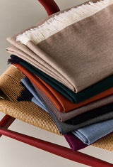 Double-faced Natural Cashmere Scarf - Navy - Brunati Como®