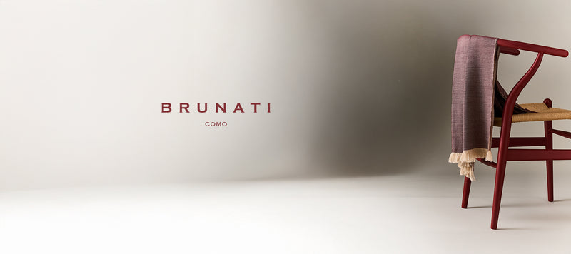 Double-faced Natural Cashmere Scarf - Light Burgundy/Cream - Brunati Como®