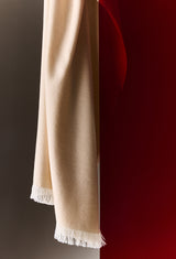 Double-faced Natural Cashmere Scarf - Navy/Beige - Brunati Como®