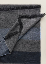 Striped Cashmere Scarf - Grey/Navy/Light Blue - Brunati Como®