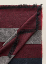 Striped Cashmere Scarf - Bordeaux /Navy/Grey - Brunati Como®