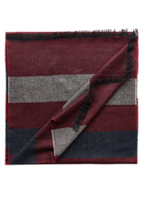 Striped Cashmere Scarf - Bordeaux /Navy/Grey - Brunati Como®