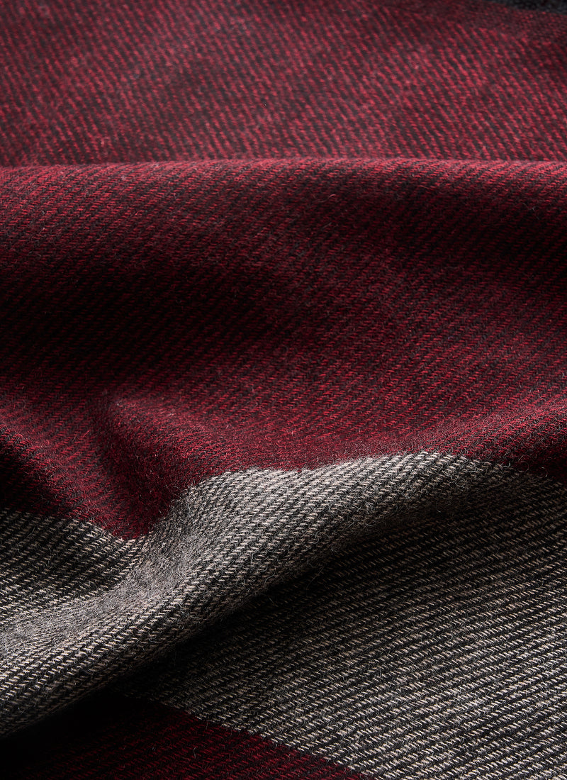 Striped Cashmere Scarf - Bordeaux /Navy/Grey - Brunati Como®
