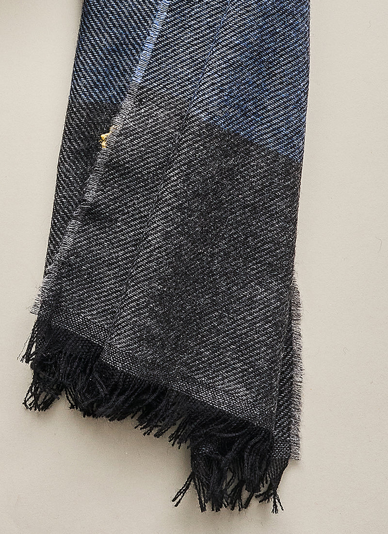 Striped Cashmere Scarf - Grey/Navy/Light Blue - Brunati Como®