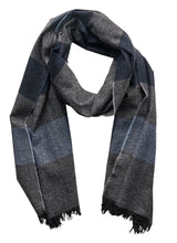 Striped Cashmere Scarf - Grey/Navy/Light Blue - Brunati Como®