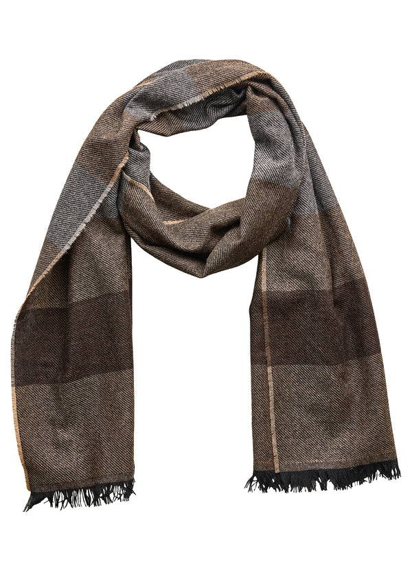 Striped Cashmere Scarf - Taupe/Grey/Brown - Brunati Como®