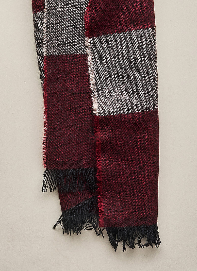 Striped Cashmere Scarf - Bordeaux /Navy/Grey - Brunati Como®